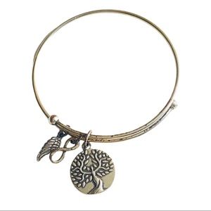 Silver EARTH ANGEL slide‎ bangle bracelet